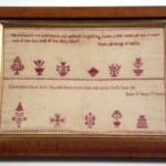 19th Century Anonymous.  Fine redwork with Bible verses and small motifs; unusual format
