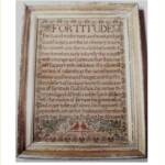Very interesting English/Welsh Extract Sampler by Johanna Williams 1835, "Fortitude"
