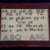 Very small miniature sampler from earliest Union, MAINE, family.  Signed Melatiah Hawes 1811